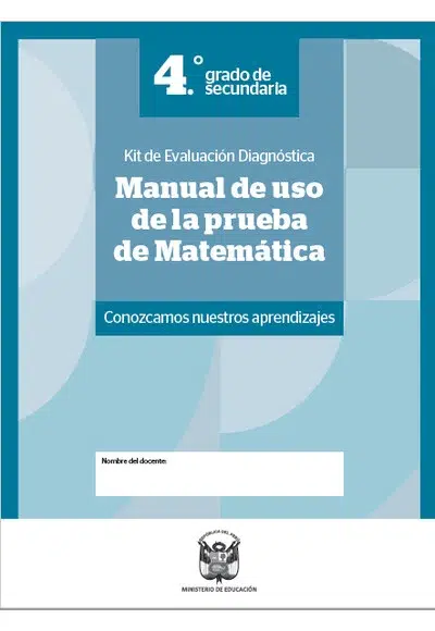 Prueba diagnóstica Matemática - Cuarto de Secundaria